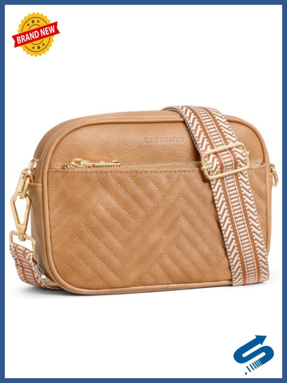 Quilted Faux Leather Crossbody Bag RFID Small Purse